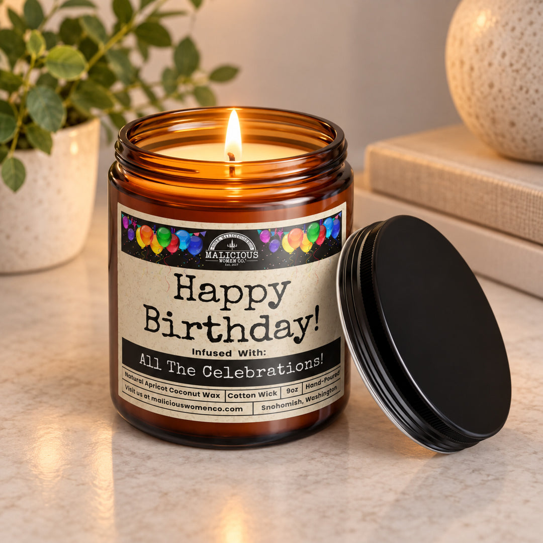 Happy Birthday 9 oz Cranberry Woods Candle