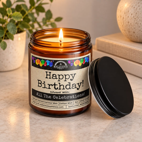 Happy Birthday 9 oz Cranberry Woods Candle