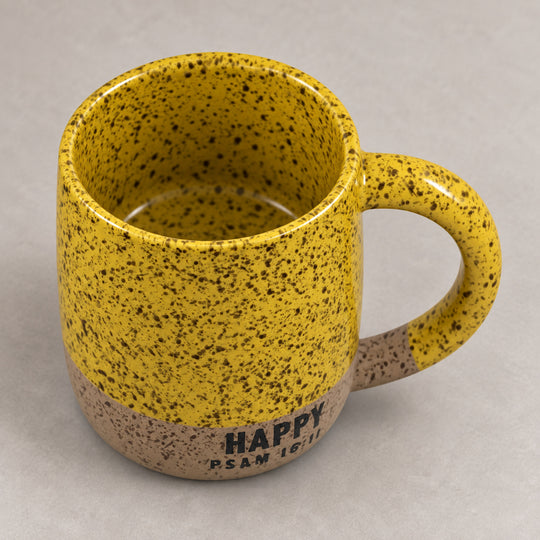 18 oz Speckled Happy Psalm 16 Ceramic Mug