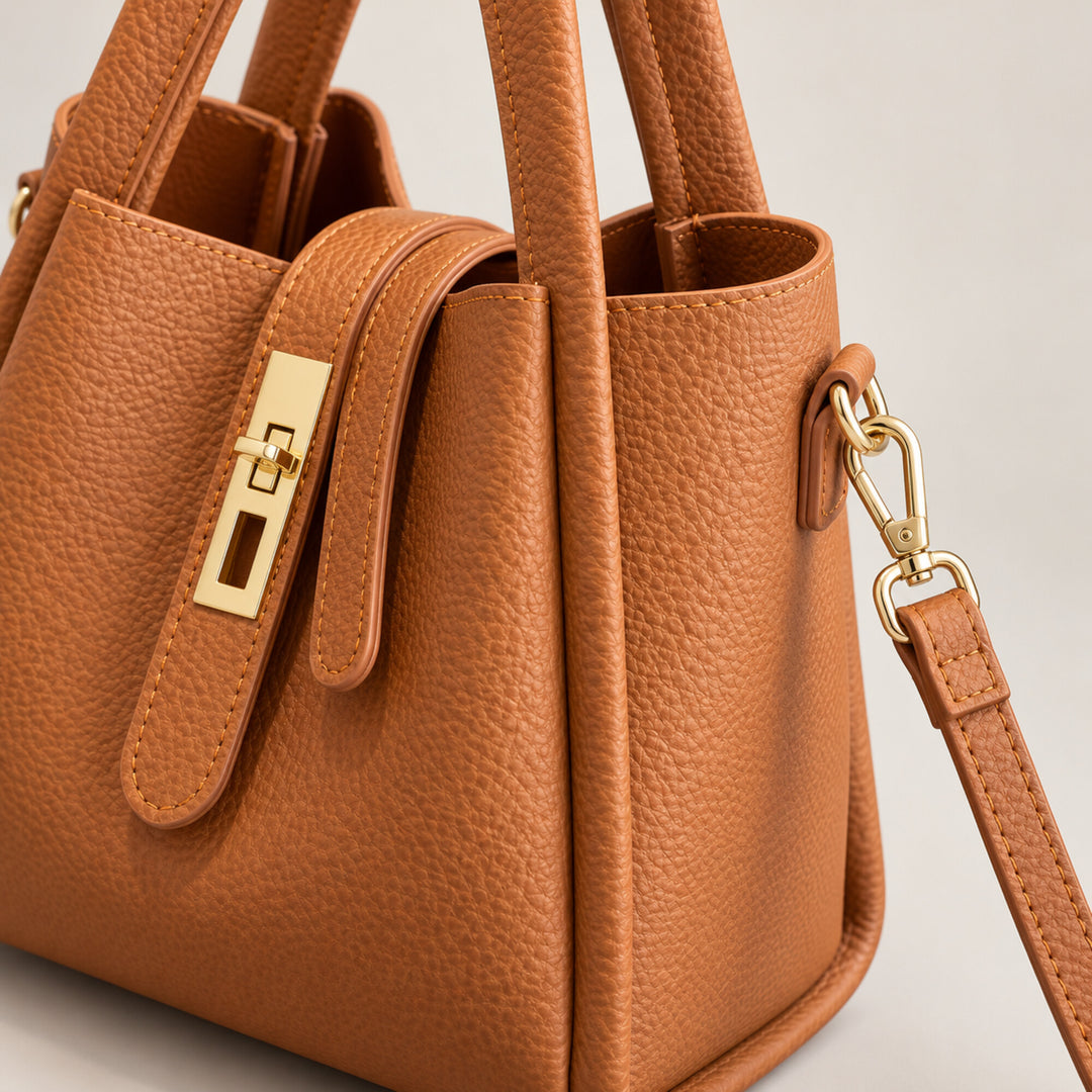 Women’s Faux Leather Bucket Crossbody Bag