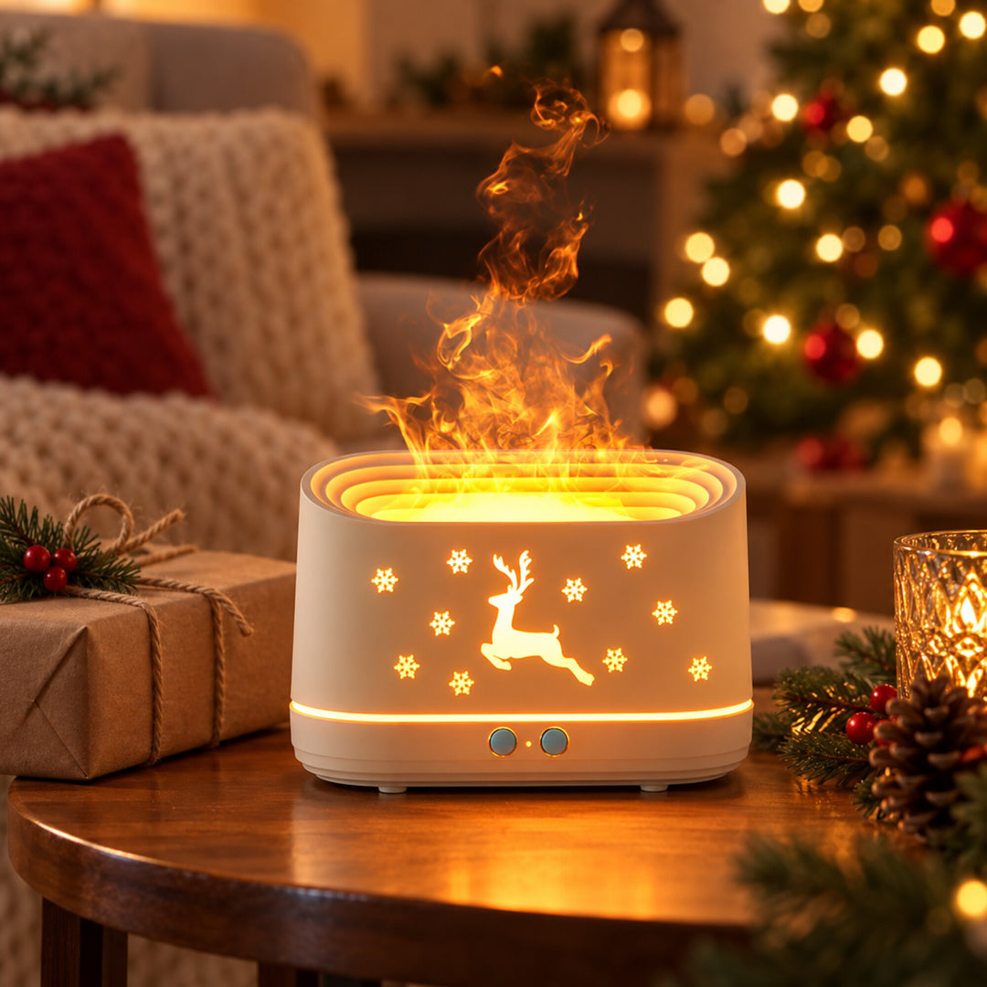 Christmas Reindeer Flame-Effect Aroma Diffuser