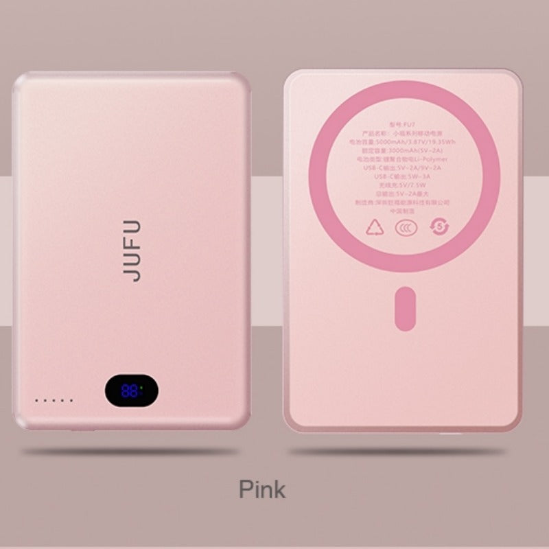 Pink power bank with &