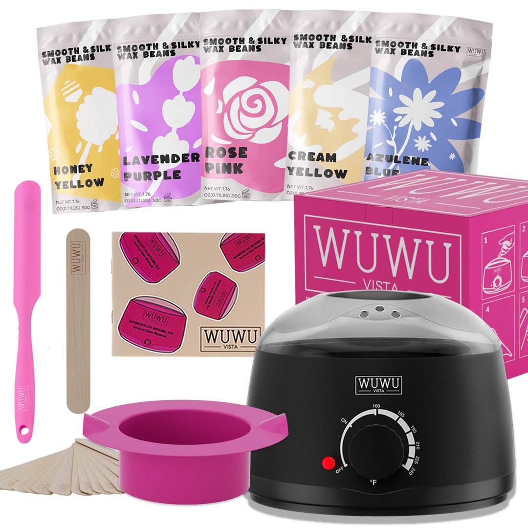 19-Piece Hair Removal Wax Warmer Kit with Wax Beads