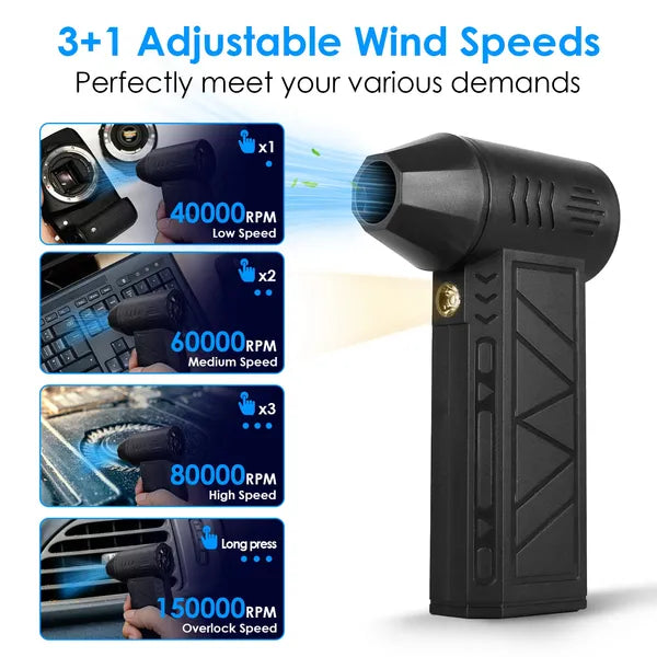 150,000 RPM Rechargeable Air Duster with LED
