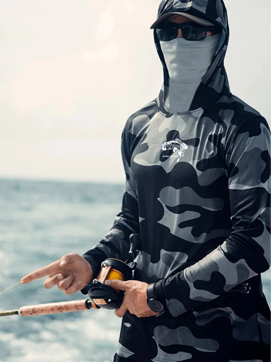 Sun Protection Fishing Hoodie with Face Cover