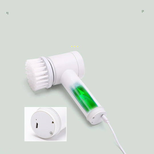 White handheld device with green light on a light gray background
