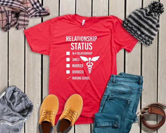 Red t-shirt with &