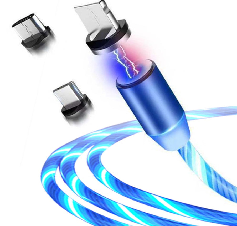 Magnetic LED Charging Cable for iPhone, Android &amp; USB-C