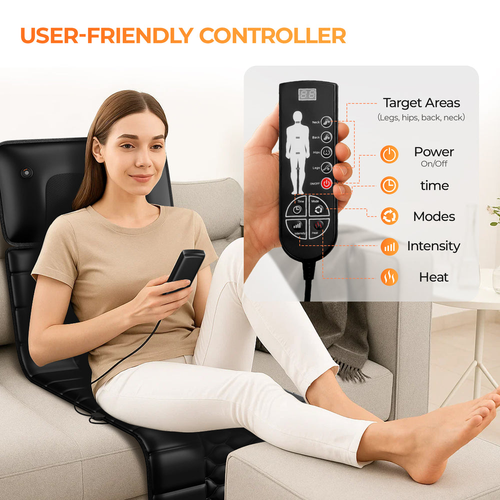Foldable Heated Massage Mattress with Timer