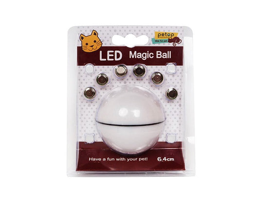 LED Magic Ball packaging with pet toy on a white background