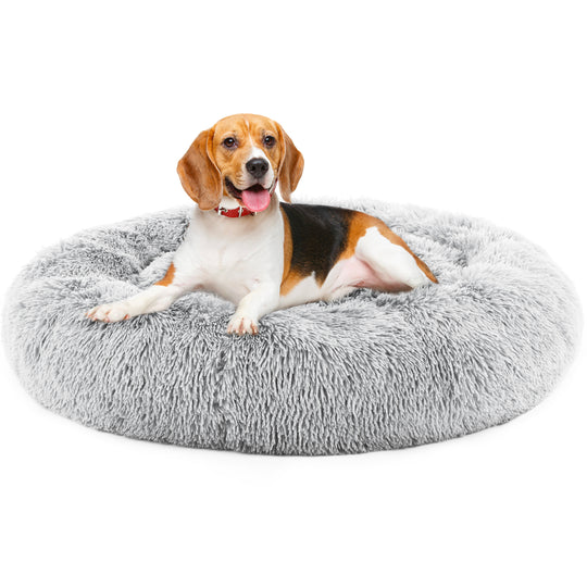 24-Inch Plush Faux Fur Pet Bed