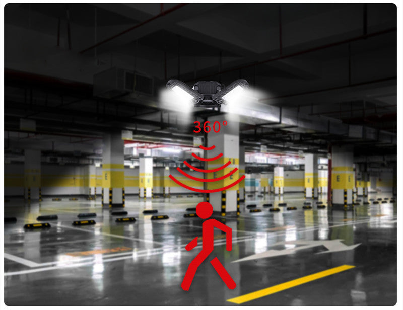 Deformable LED Garage Light with Motion Sensor