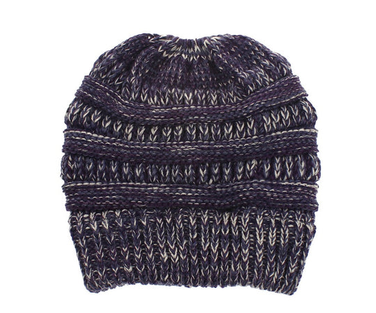 Knit Ponytail Beanie Hat for Women