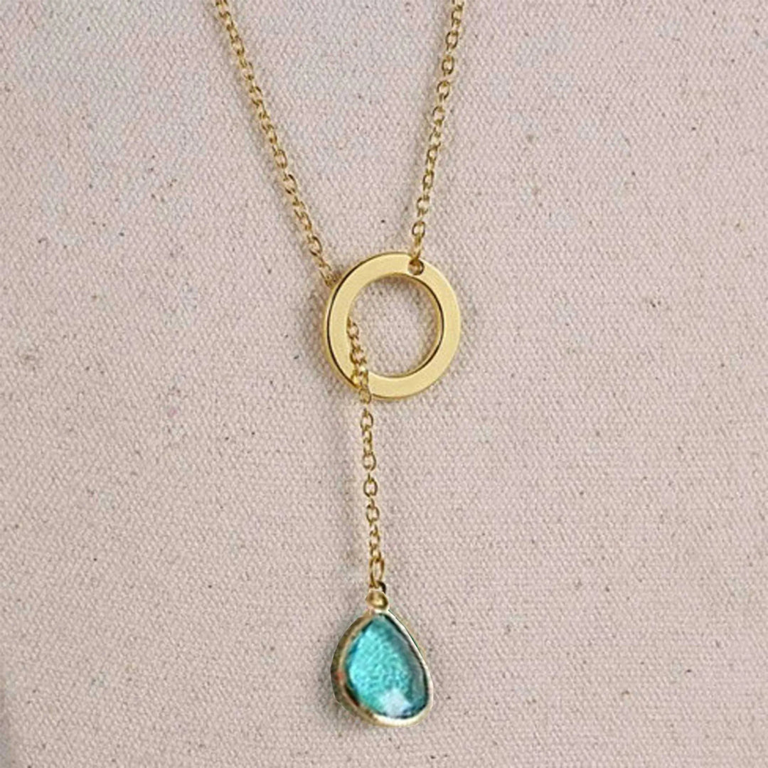 18K Gold-Plated Luminous Crystal Lariat Necklace