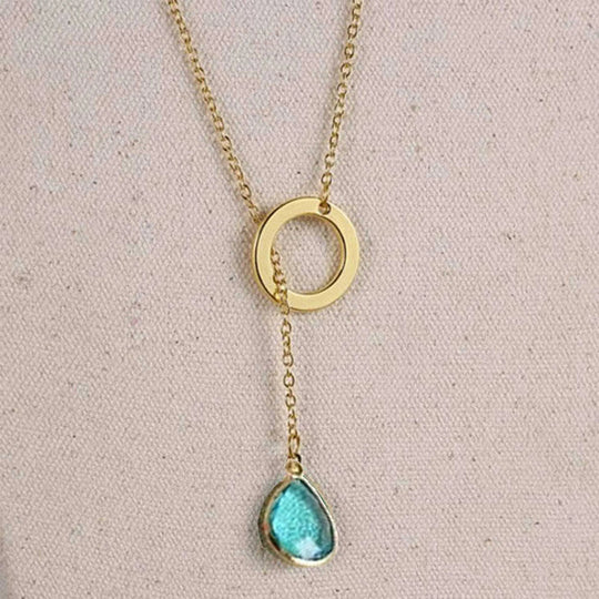 18K Gold-Plated Luminous Crystal Lariat Necklace
