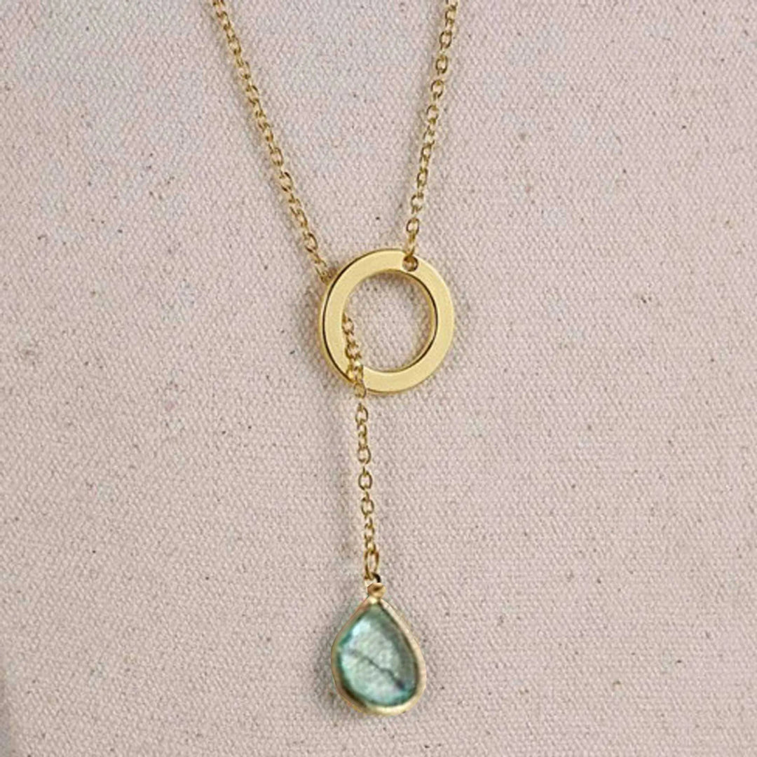 18K Gold-Plated Luminous Crystal Lariat Necklace