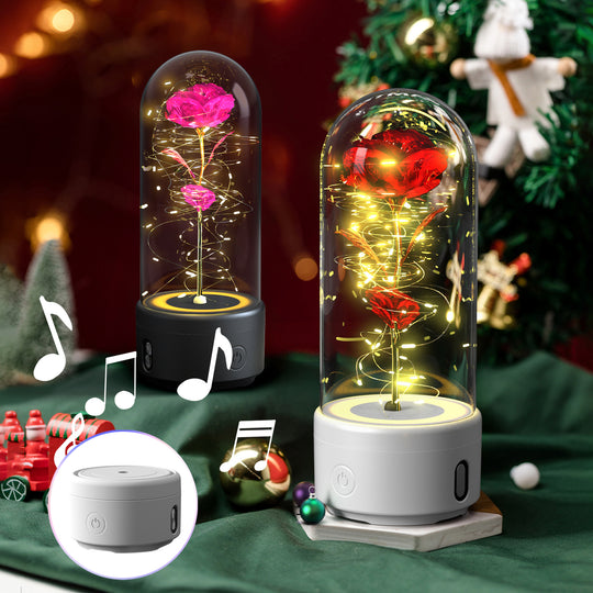 Rose LED Night Light with Bluetooth Speaker