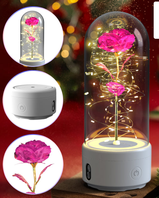 Rose LED Night Light with Bluetooth Speaker