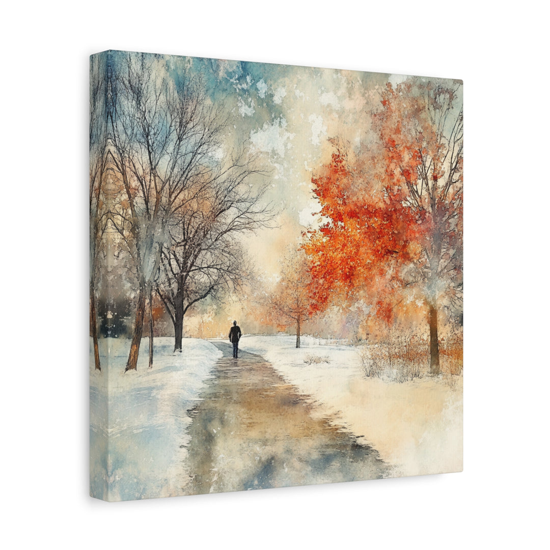Serene Winter Pathway Canvas Art