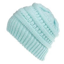 Knit Ponytail Beanie Hat for Women