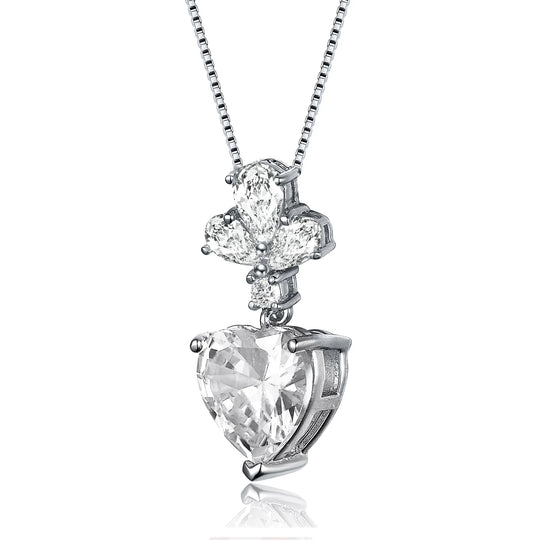 Sterling Silver Heart Cubic Zirconia Necklace