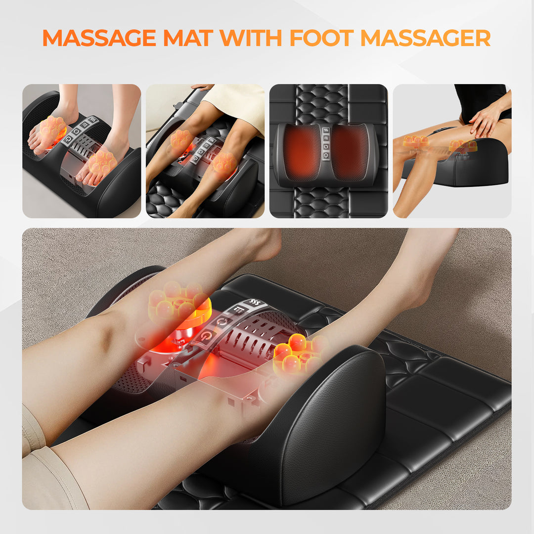 Foldable Heated Massage Mattress with Timer