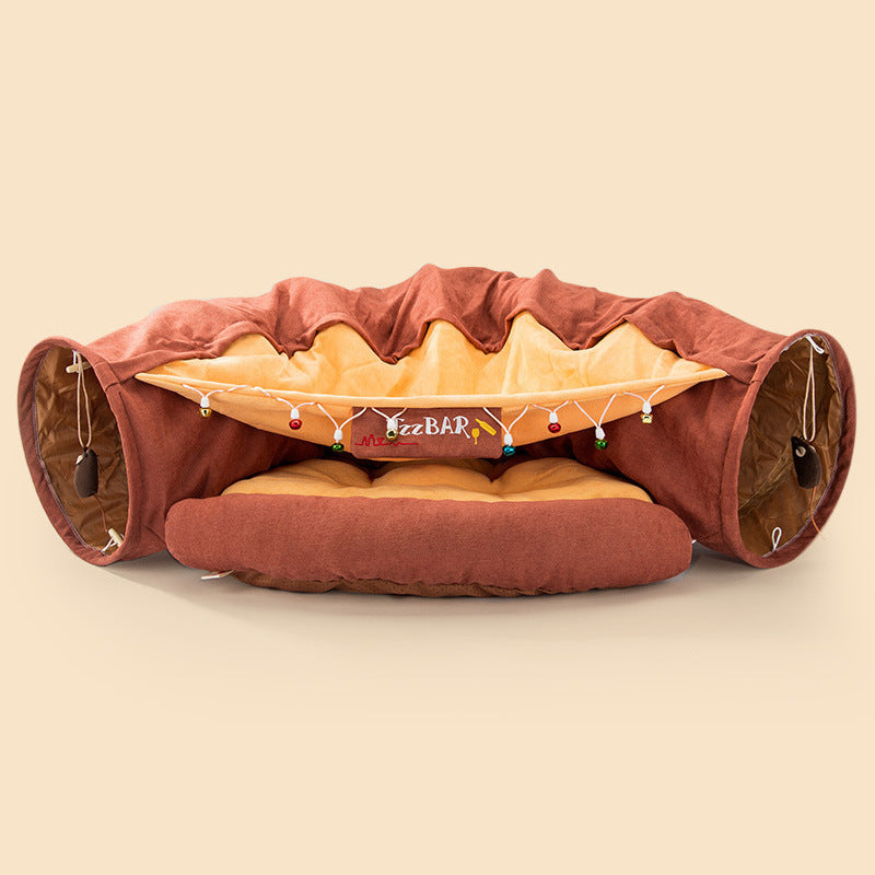Cozy Collapsible Cat Tunnel Bed