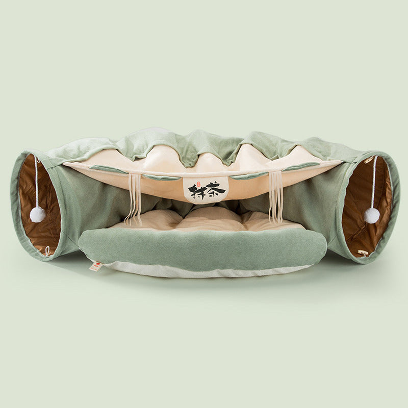 Cozy Collapsible Cat Tunnel Bed