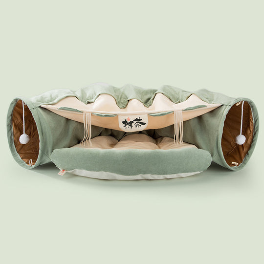Cozy Collapsible Cat Tunnel Bed