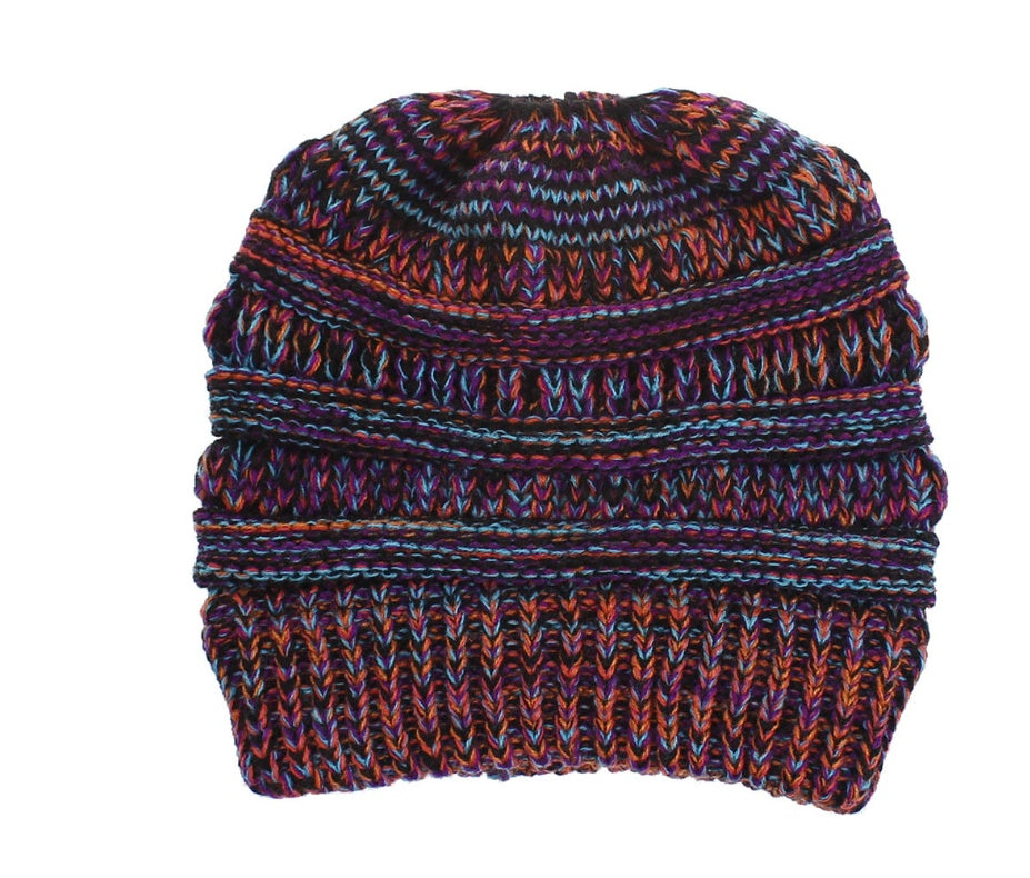 Knit Ponytail Beanie Hat for Women