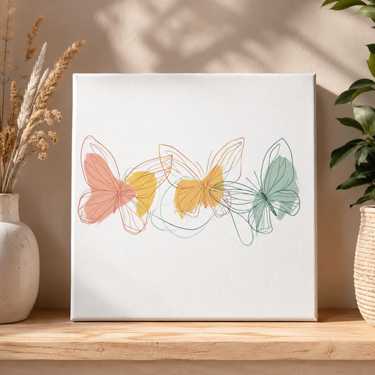 Elegant Butterflies Canvas Wrap Wall Art