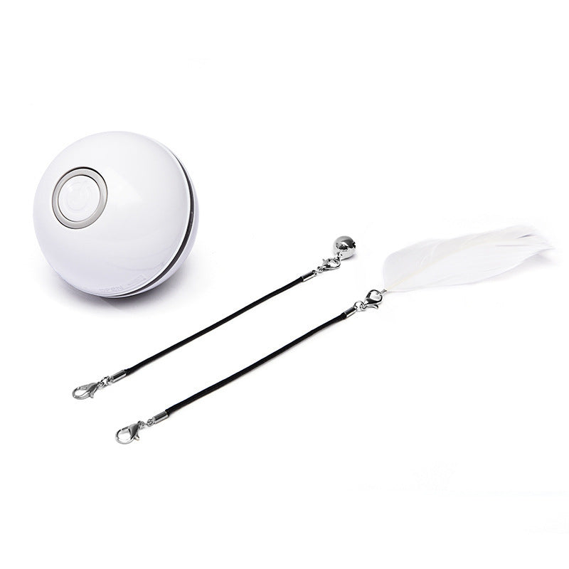 White electronic device with two black cables on a white background
