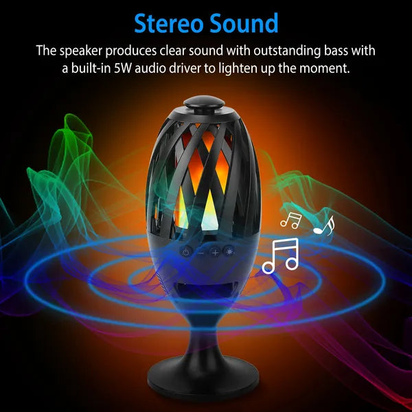LED Flame Bluetooth Speaker with Flickering Torch Light