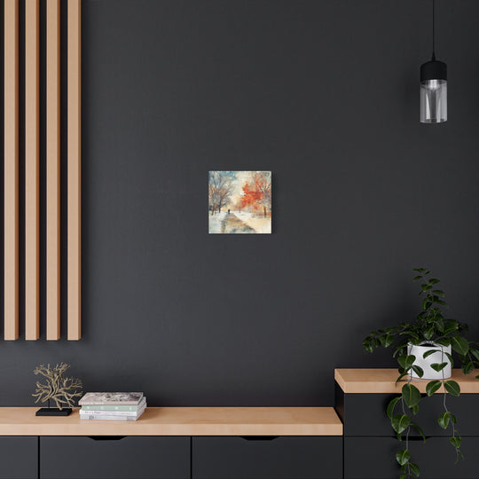 Serene Winter Pathway Canvas Art