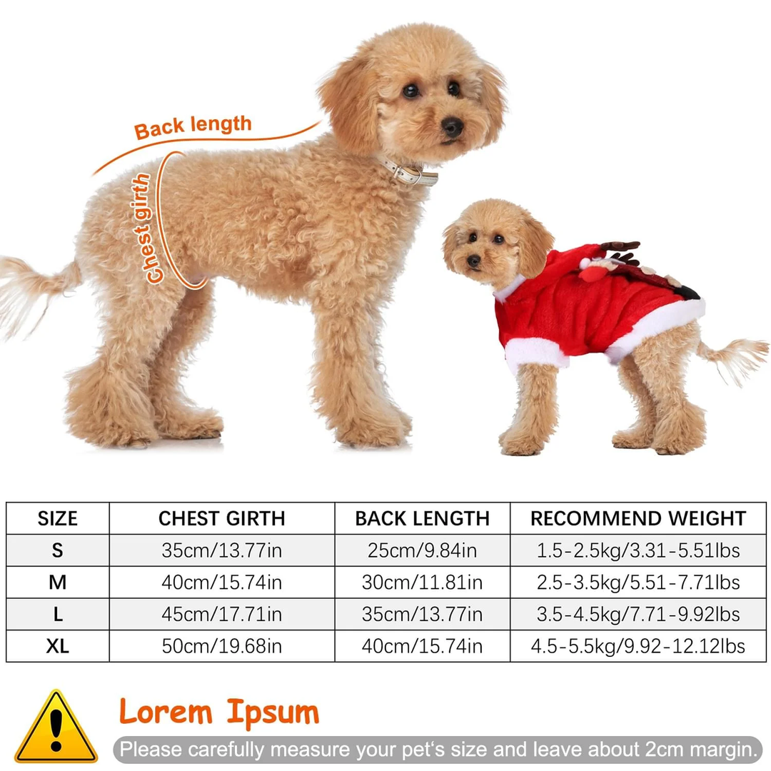 Santa Reindeer Christmas Pet Coat
