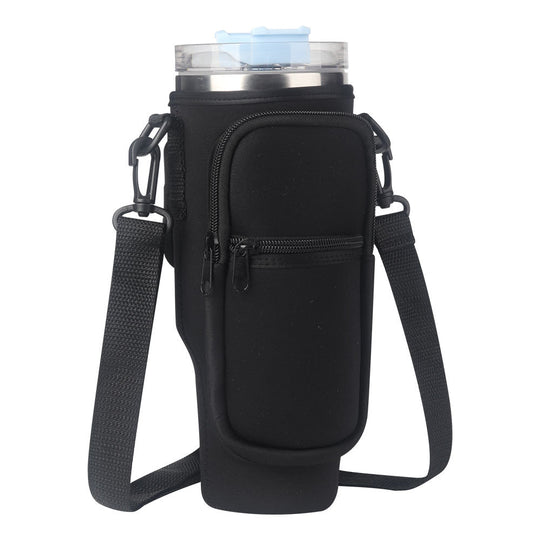 Neoprene Insulated Tumbler Sleeve with Pocket &amp; Strap