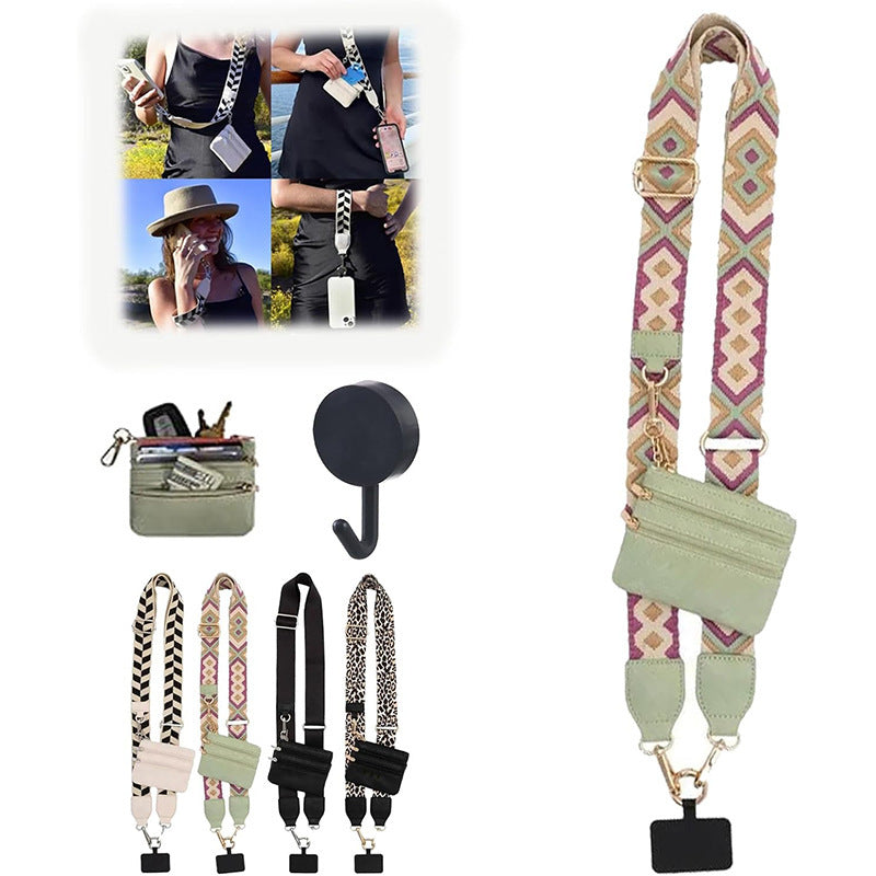 DaDa Bedding Collection smart watch glucose ECG lanyard with zipper bag for mobile phone storage, shown with lanyard and bag accessories.