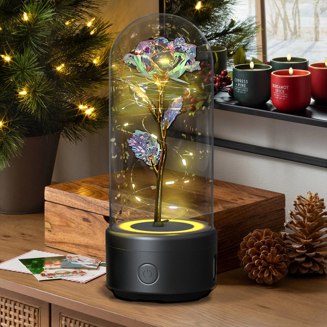 Rose LED Night Light with Bluetooth Speaker