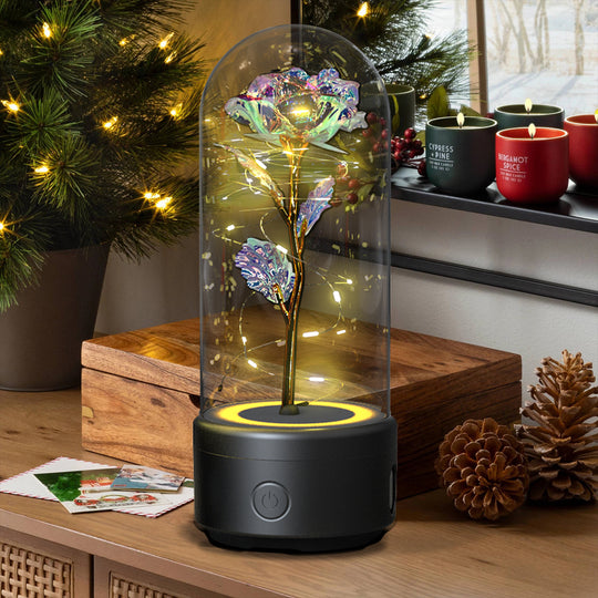 Rose LED Night Light with Bluetooth Speaker