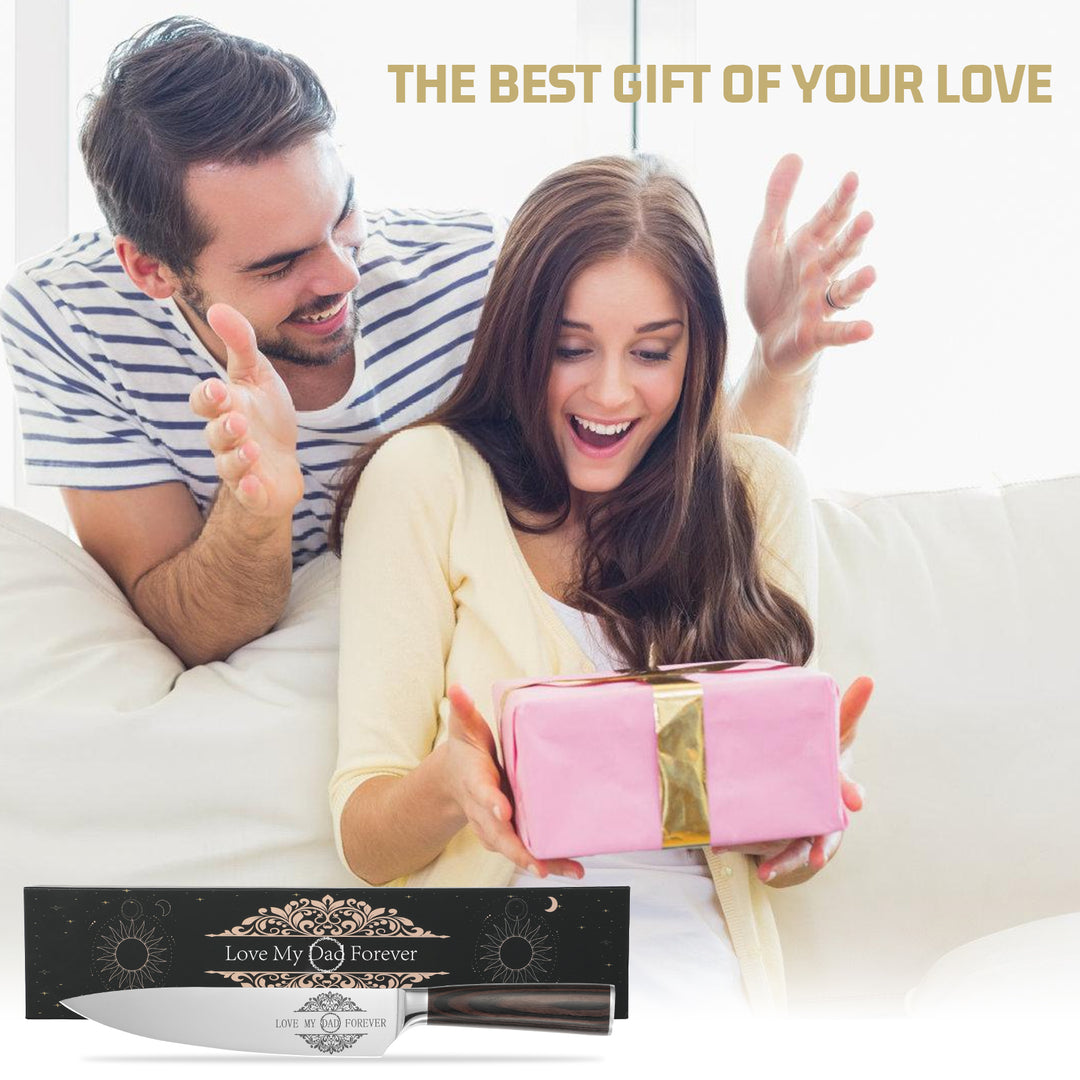 Couple opening a pink gift box with &