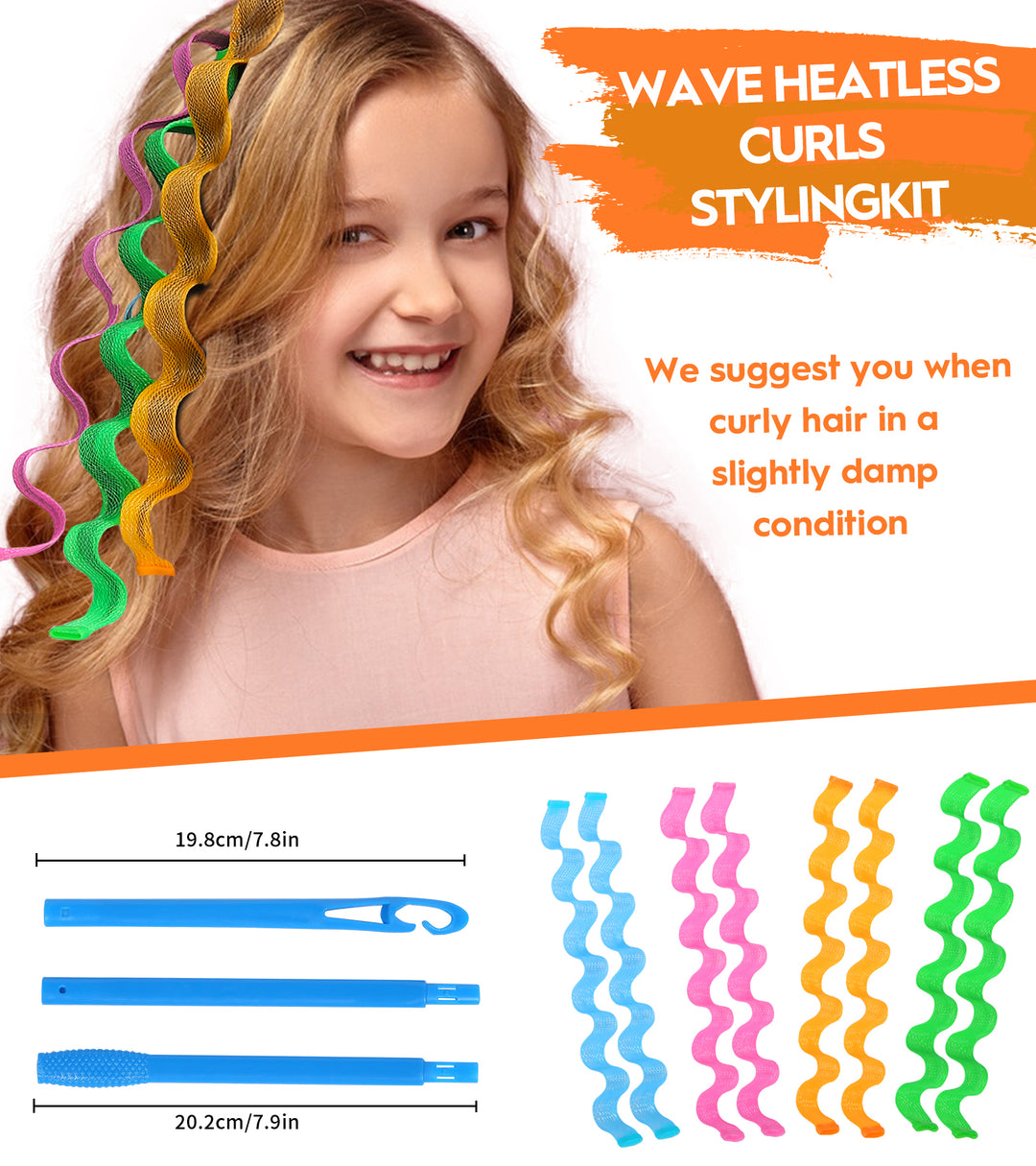 Heatless Wave Hair Curlers Styling Kit 30 Pieces
