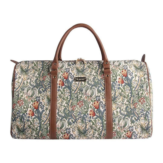 Golden Lily Floral Travel Holdall Duffel Bag