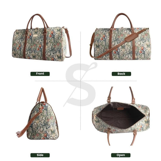 Golden Lily Floral Travel Holdall Duffel Bag