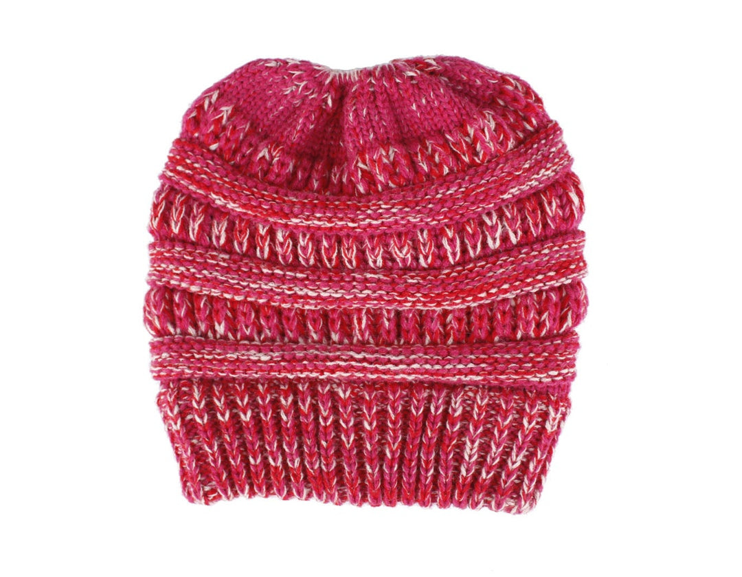 Knit Ponytail Beanie Hat for Women