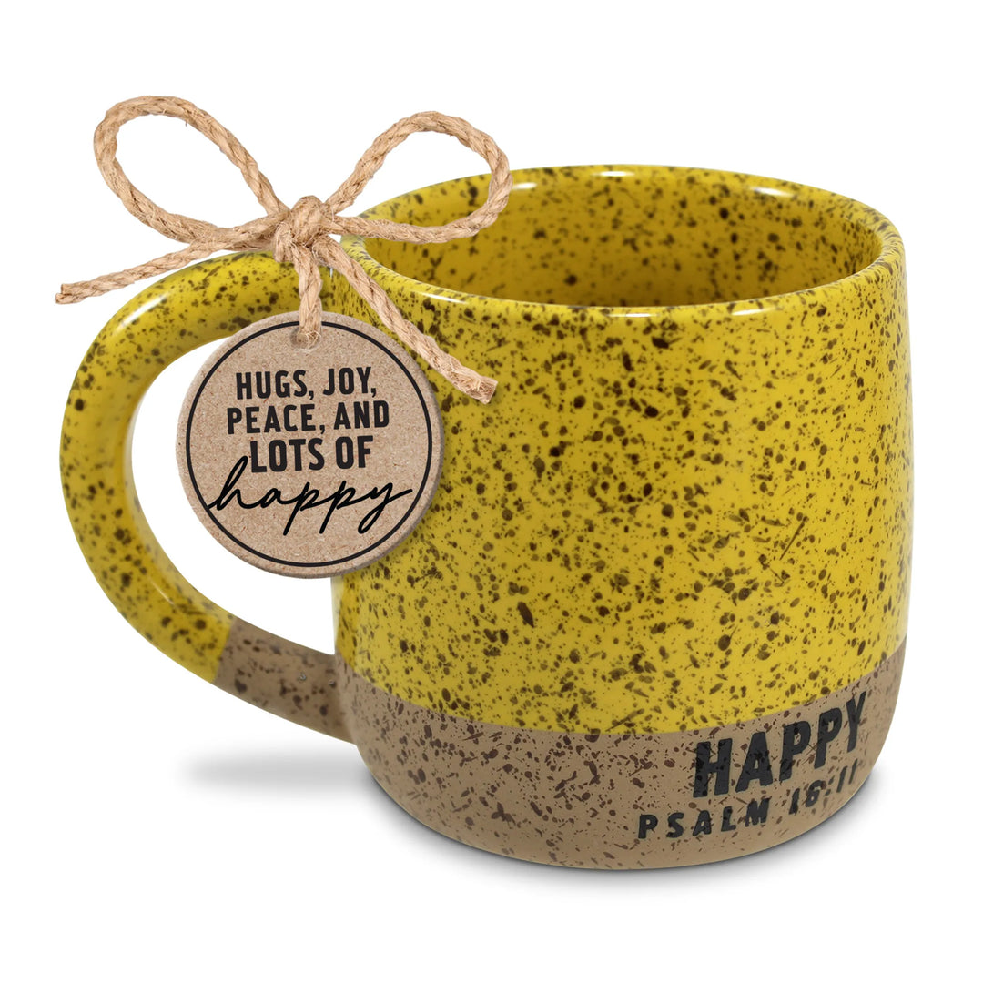 18 oz Speckled Happy Psalm 16 Ceramic Mug
