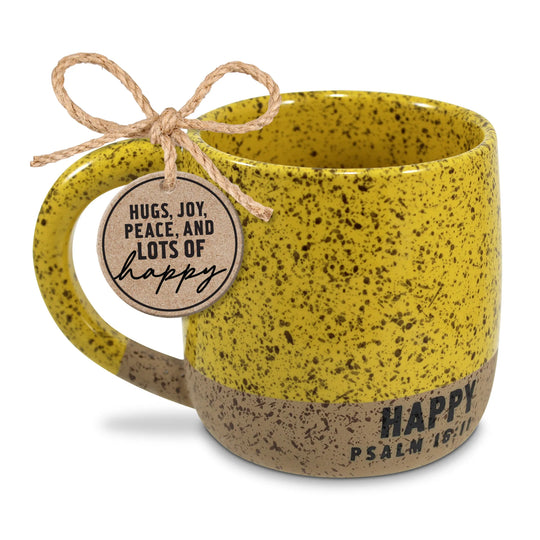 18 oz Speckled Happy Psalm 16 Ceramic Mug