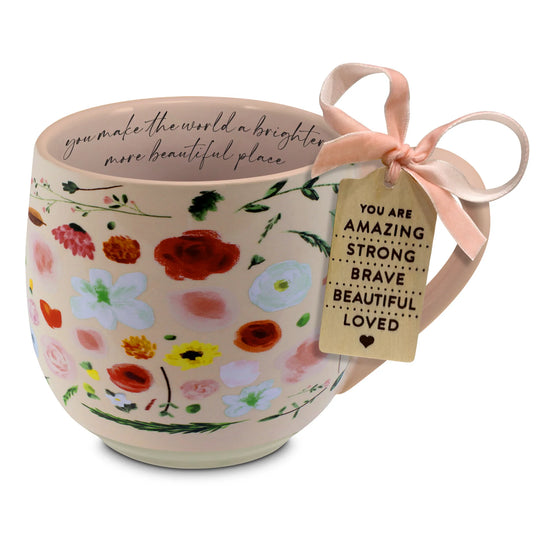 Blooming Joy 18 oz Inspirational Floral Mug