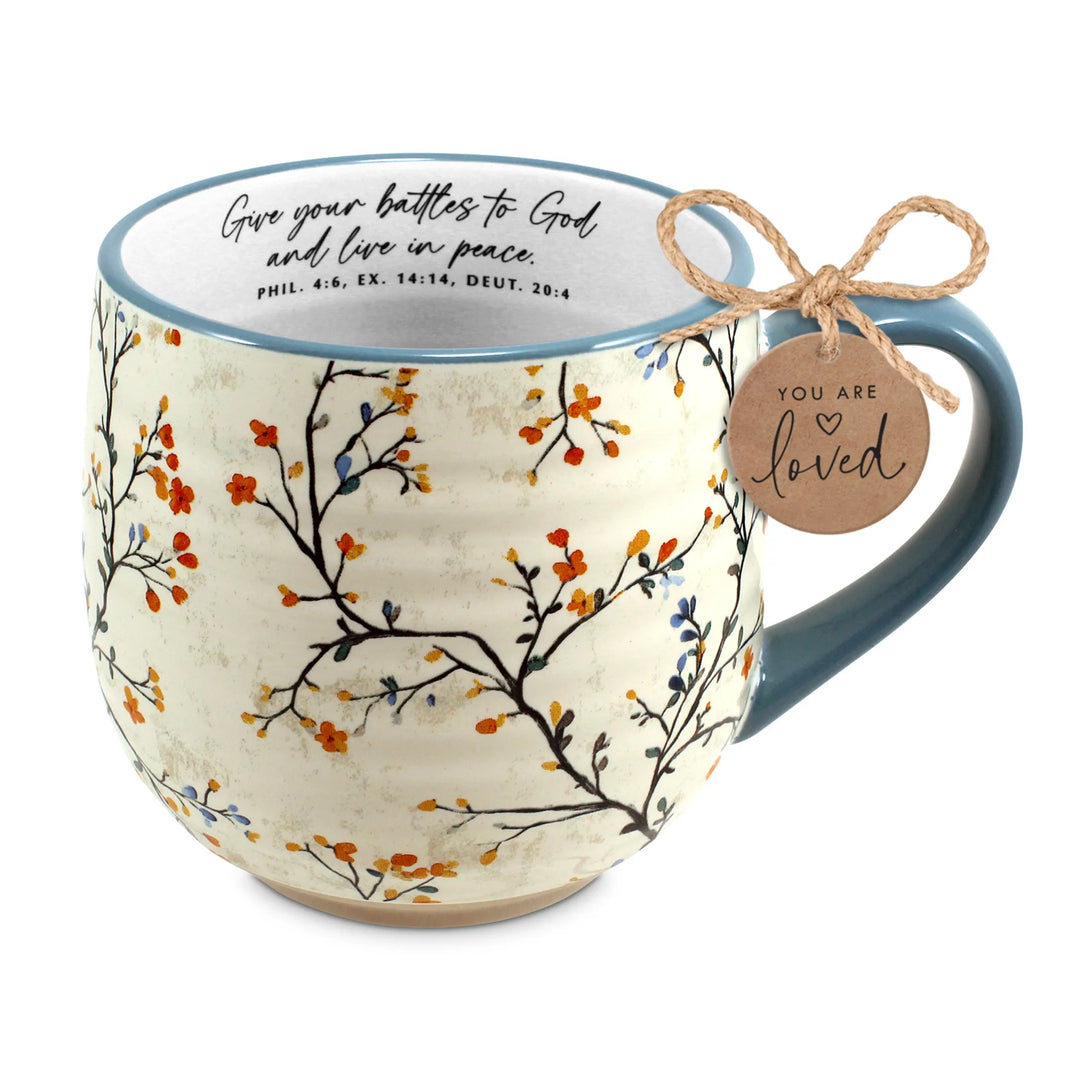Blooming Joy “Give Your Battles to God” 18 oz Mug