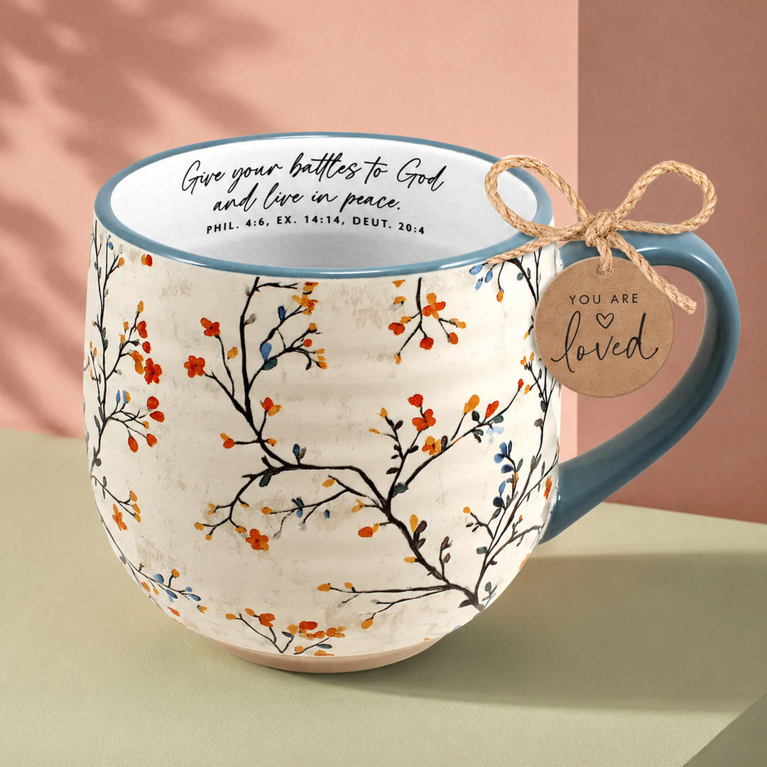Blooming Joy “Give Your Battles to God” 18 oz Mug