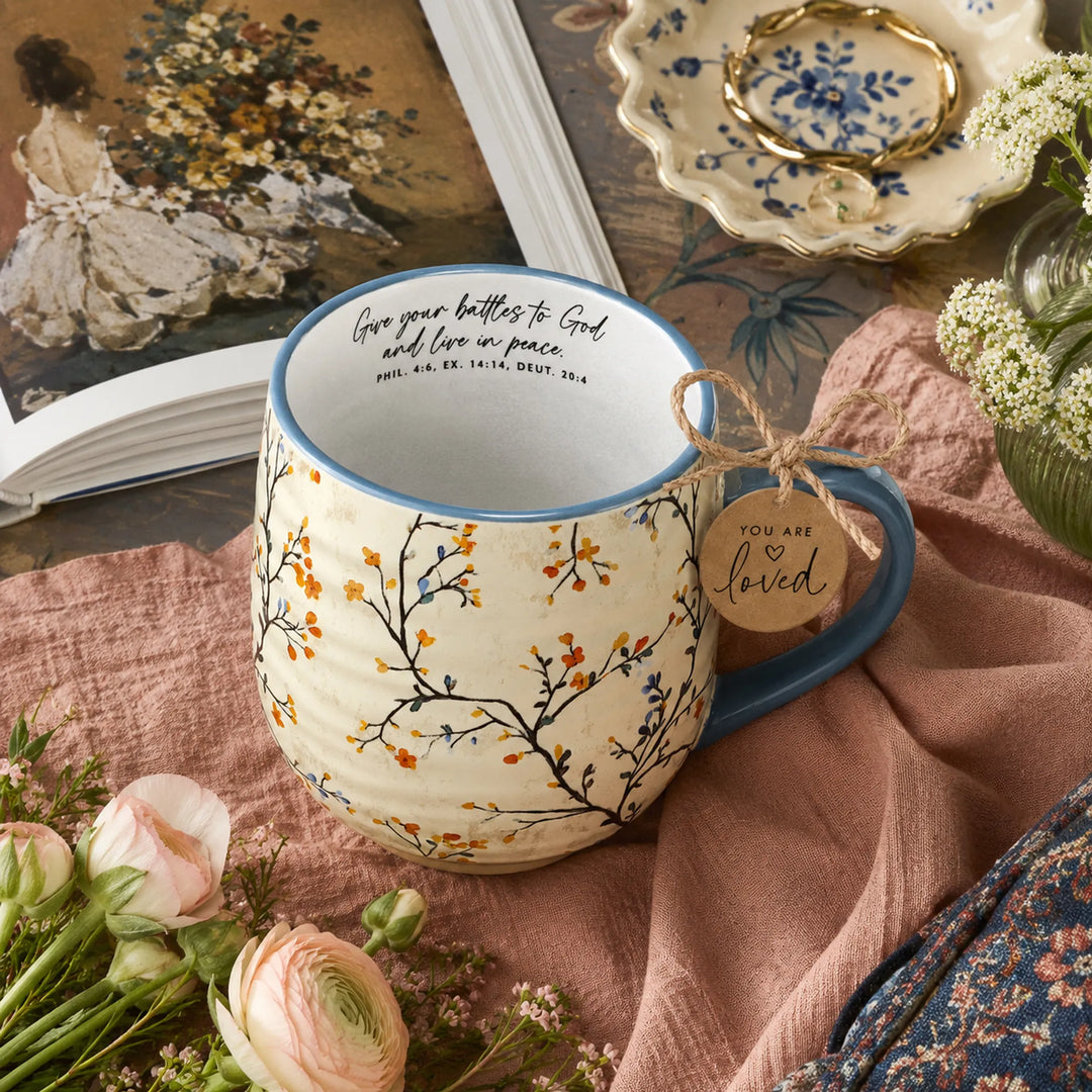 Blooming Joy “Give Your Battles to God” 18 oz Mug